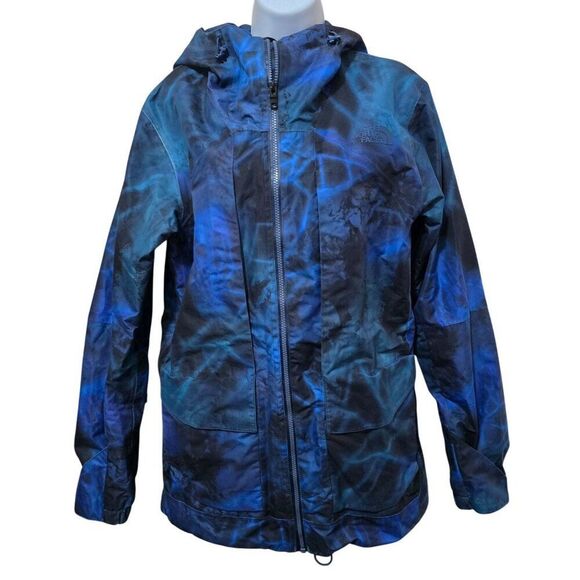 The North Face Mens SP Hooded Waterproof Jacket Blue/Black Geometric Pattern ski - Picture 1 of 15